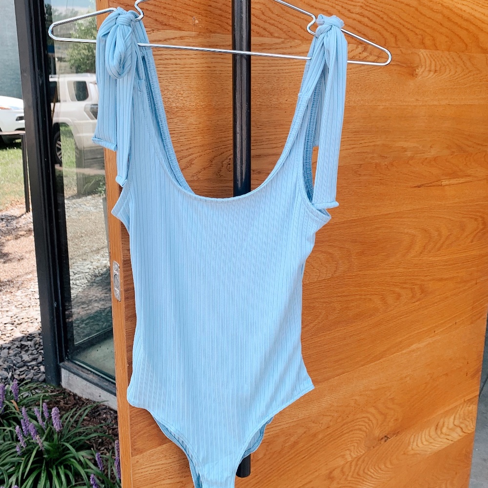 Ribbed Tie Bodysuit